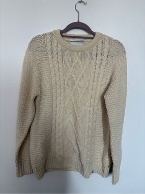 Peregrine 100% Wool Cable Knit Sweater - M